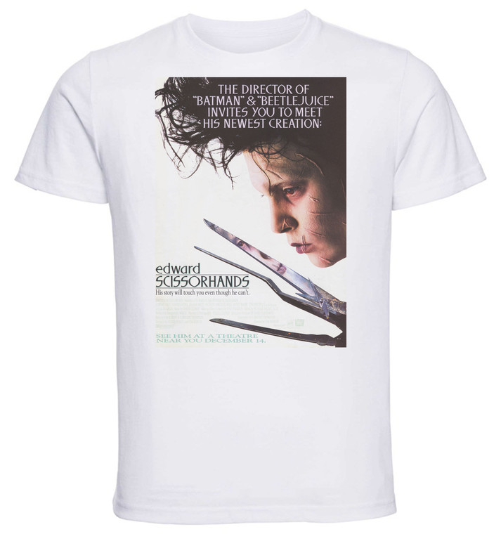 T-shirt Unisex - White - Playbill Film - Edward Mani Di Forbice Playbill