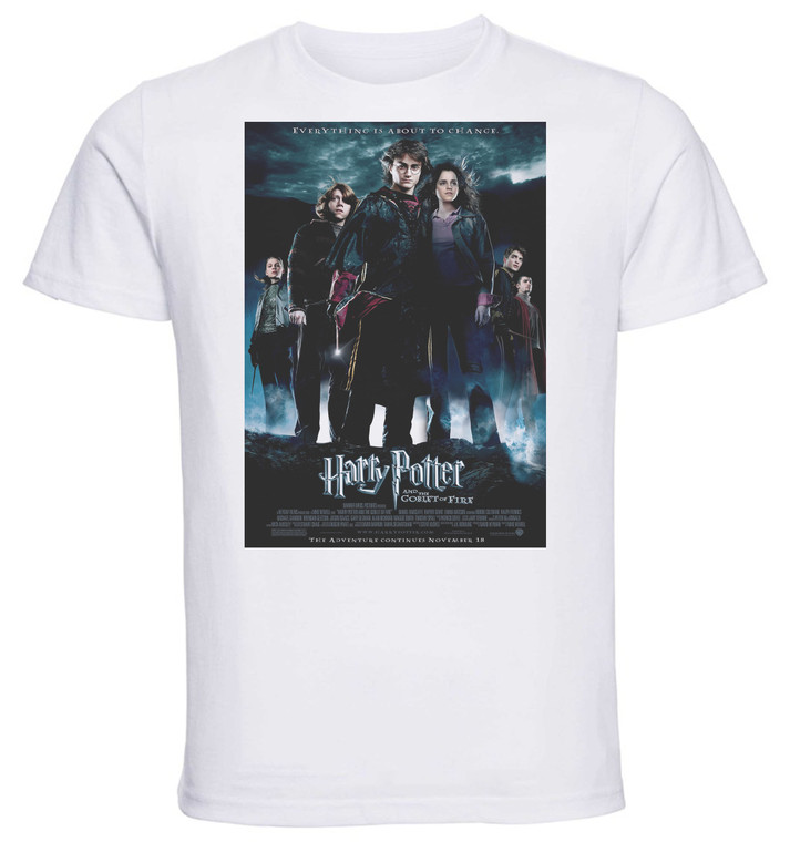 T-shirt Unisex - White - Playbill Film - Harry Potter Calice Fuoco