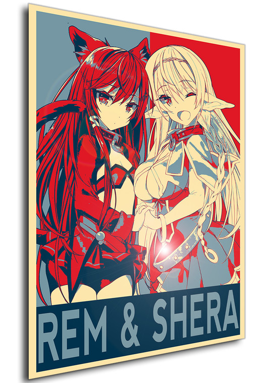 Poster - Propaganda - How Not to Summon a Demon Lord - Isekaimaou - Rem & Shera