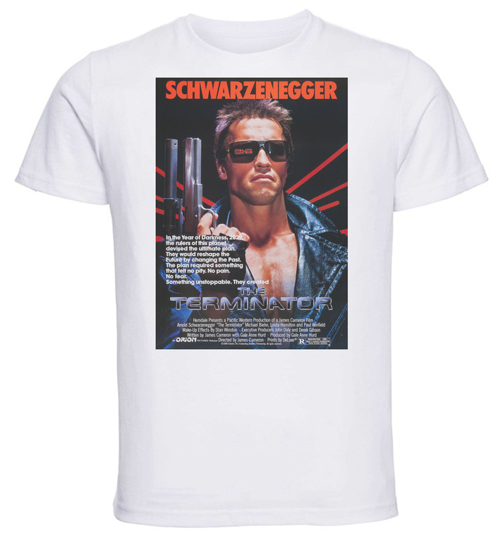 T-shirt Unisex - White - Playbill Film - Terminator 1