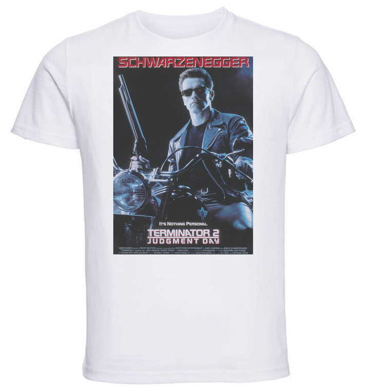 T-shirt Unisex - White - Playbill Film - Terminator 2