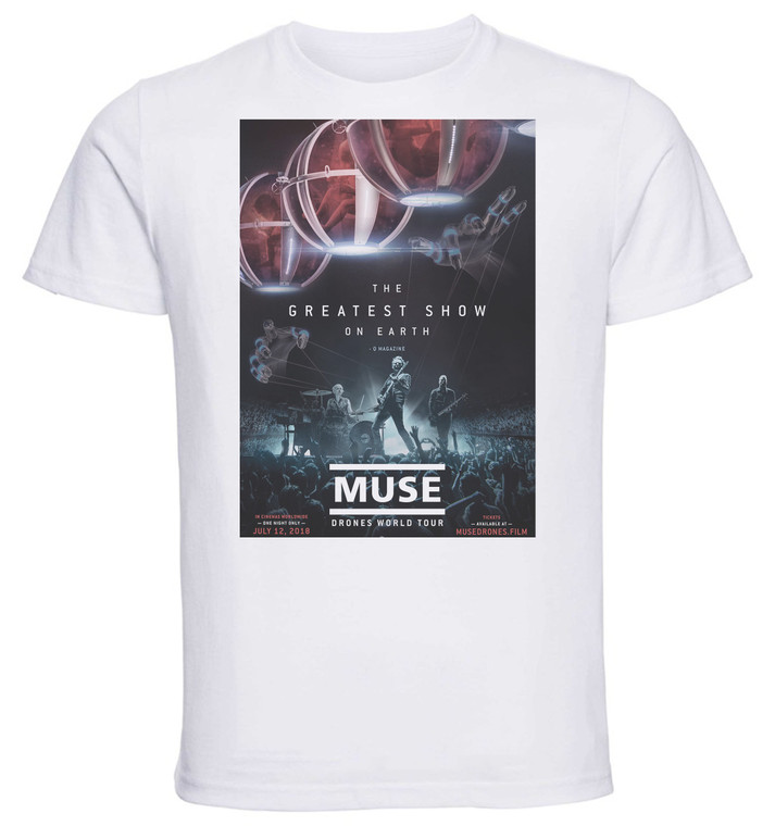 T-shirt Unisex - White - Muse Drones World Tour