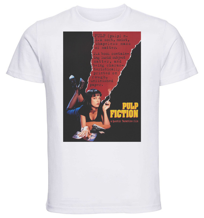 T-shirt Unisex - White - Pulp Fiction Playbill Variant