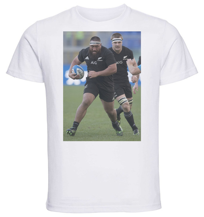 T-shirt Unisex - White - Rugby - Charlie Faumuina