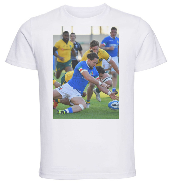 T-shirt Unisex - White - Rugby - Michele Campagnaro