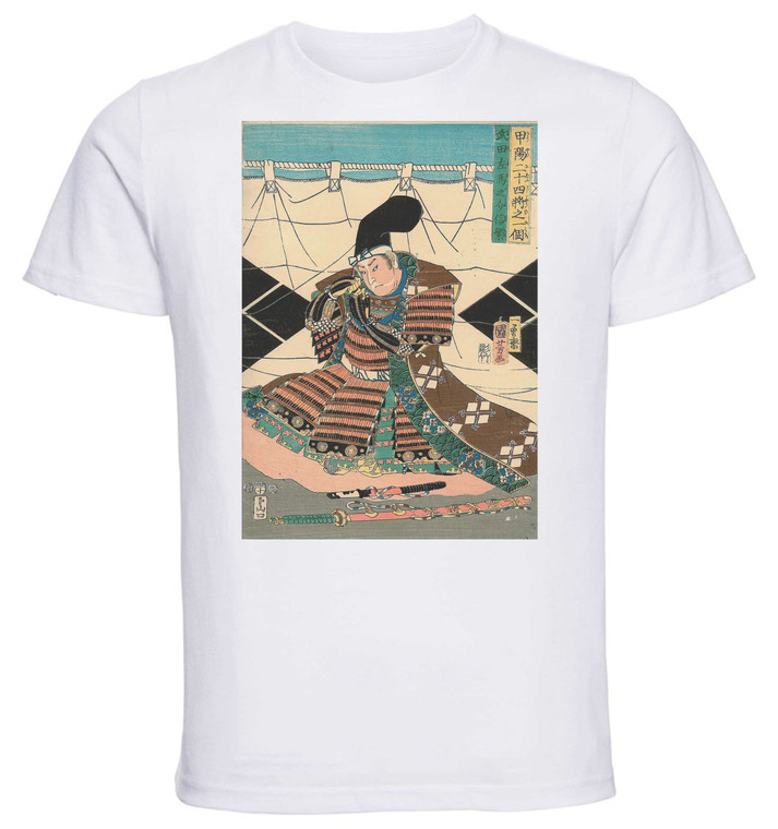 T-shirt Unisex - White - Ukiyo-e - Kuniyoshi - Takeda Nobushige - 08