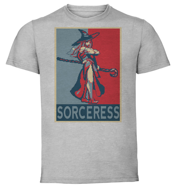 T-shirt Unisex - Grey - Propaganda - Pixel Art - Dragon Crown - Sorceress
