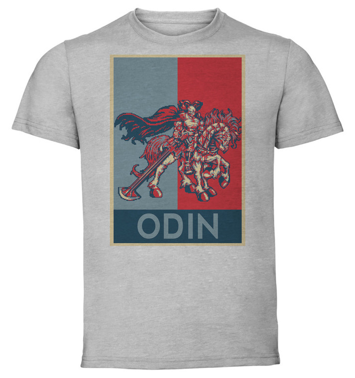 T-shirt Unisex - Grey - Propaganda - Pixel Art - Final Fantasy Ix - Odin