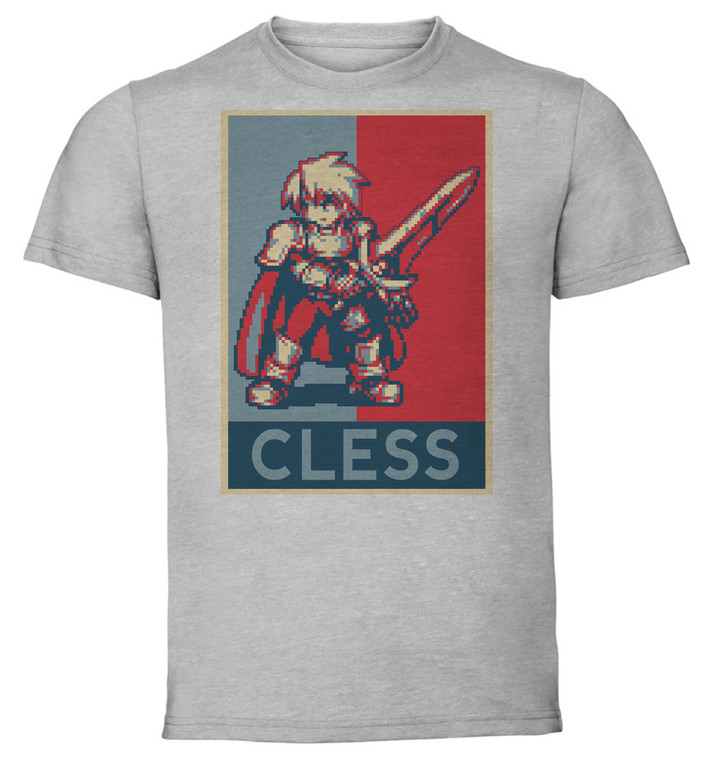 T-shirt Unisex - Grey - Propaganda - Pixel Art - Tales Of Phantasia - Cless