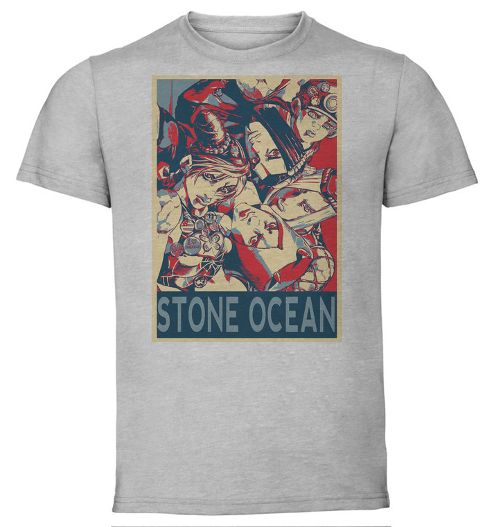 T-Shirt Unisex - Grey - Propaganda - Jojo's Bizarre Adventure - Stone Ocean Characters