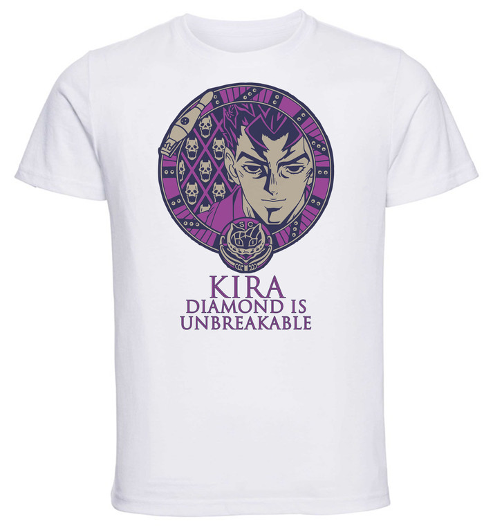 T-Shirt Unisex - Maglia Bianca - Jojo's Bizarre Adventure - Diamond is Unbreakable - Kira Yoshikage