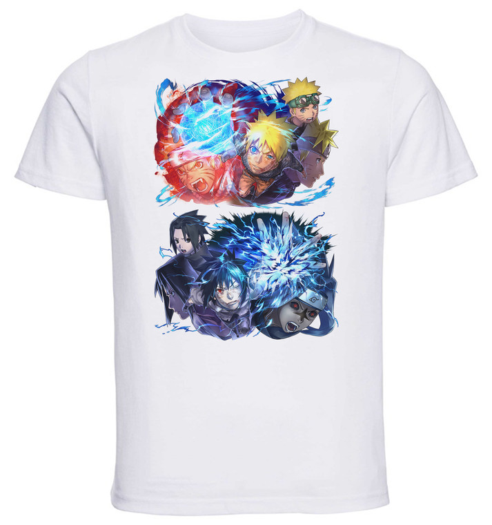 T-Shirt Unisex - White - Naruto - Naruto e Sasuke