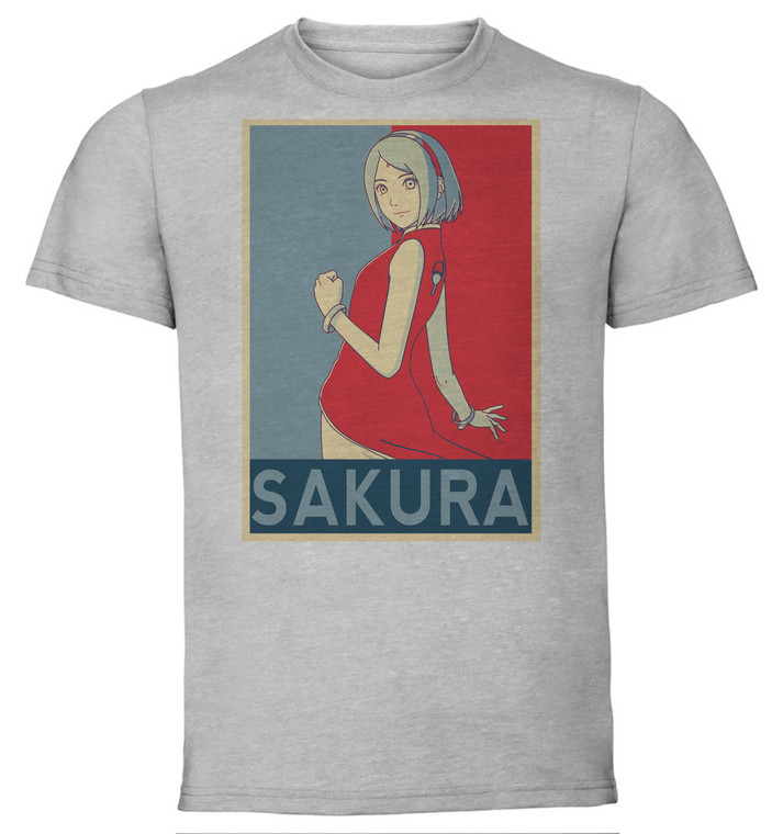 T-Shirt Unisex - Grey - Propaganda - Boruto - Sakura