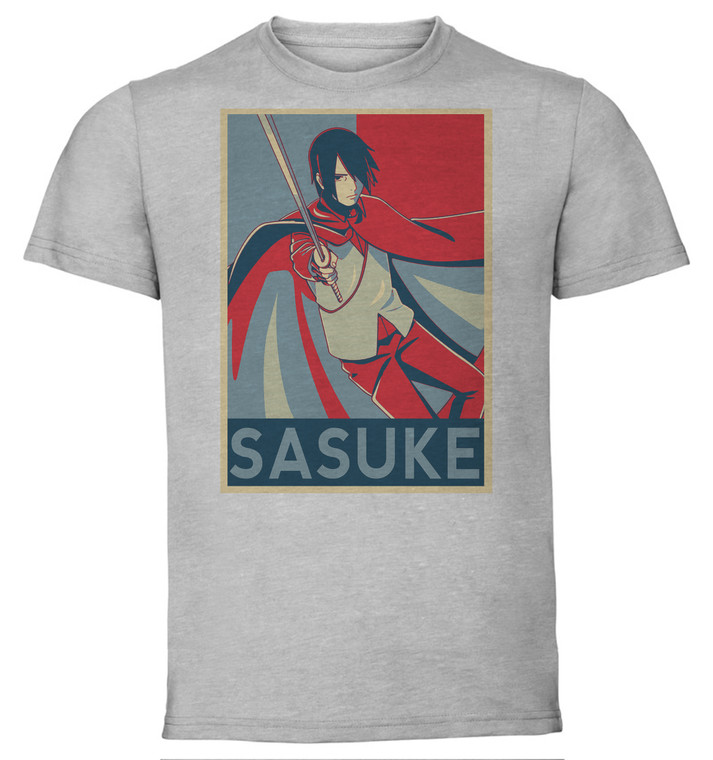 T-Shirt Unisex - Grey - Propaganda - Boruto - Sasuke