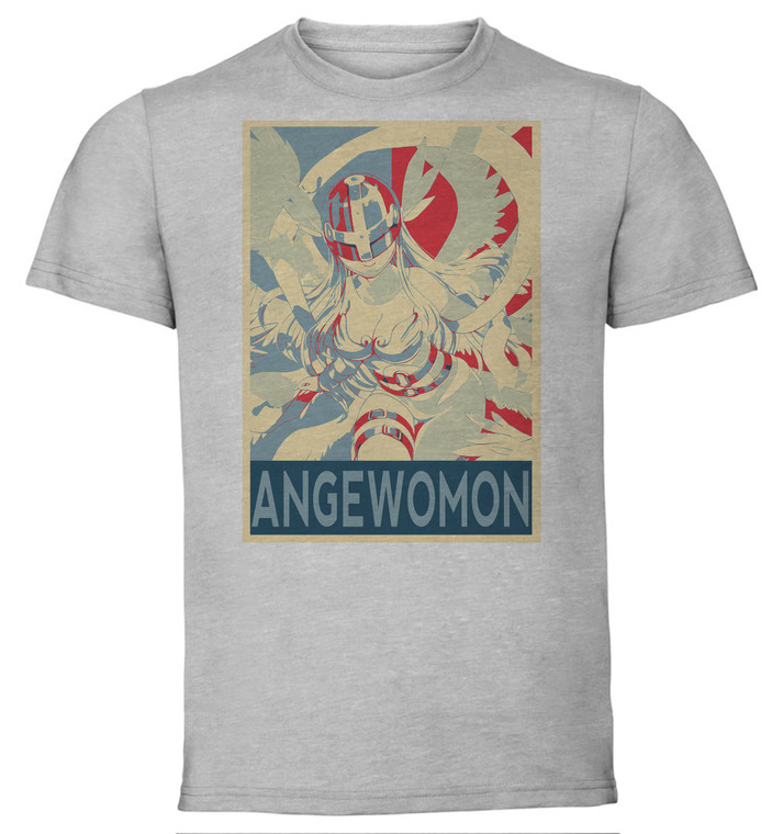 T-Shirt Unisex - Grey - Propaganda - Digimon - Angewomon