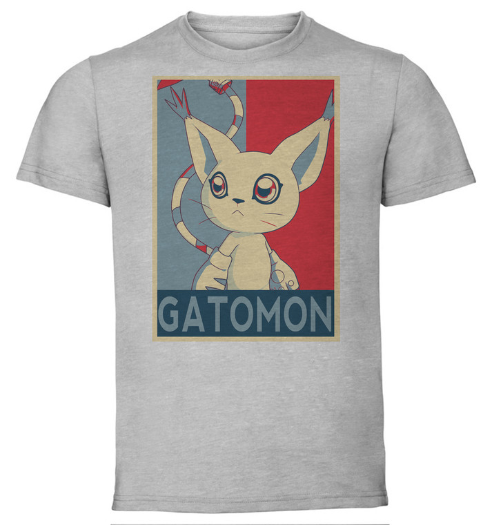 T-Shirt Unisex - Grey - Propaganda - Digimon - Gatomon