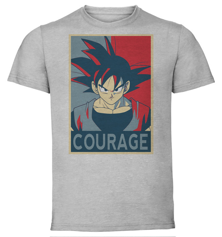 T-Shirt Unisex - Grey - Propaganda - Dragon Ball - Goku Courage