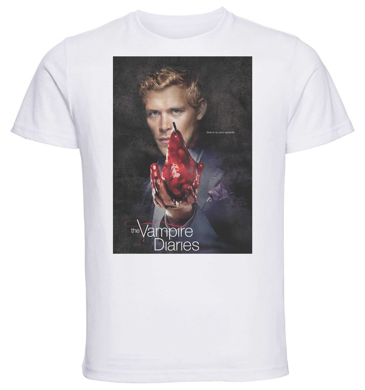 T-Shirt Unisex - White - Playbill - TV Series - The Vampire Diaries - Blood Niklaus Mikaelson