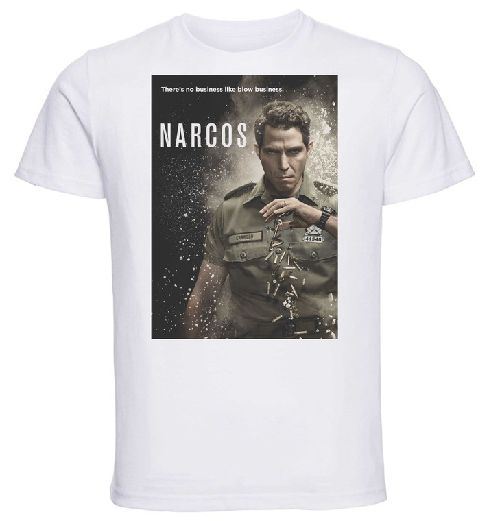 T-Shirt Unisex - White - SA0022 - Playbill - TV Series Narcos - Variant 03