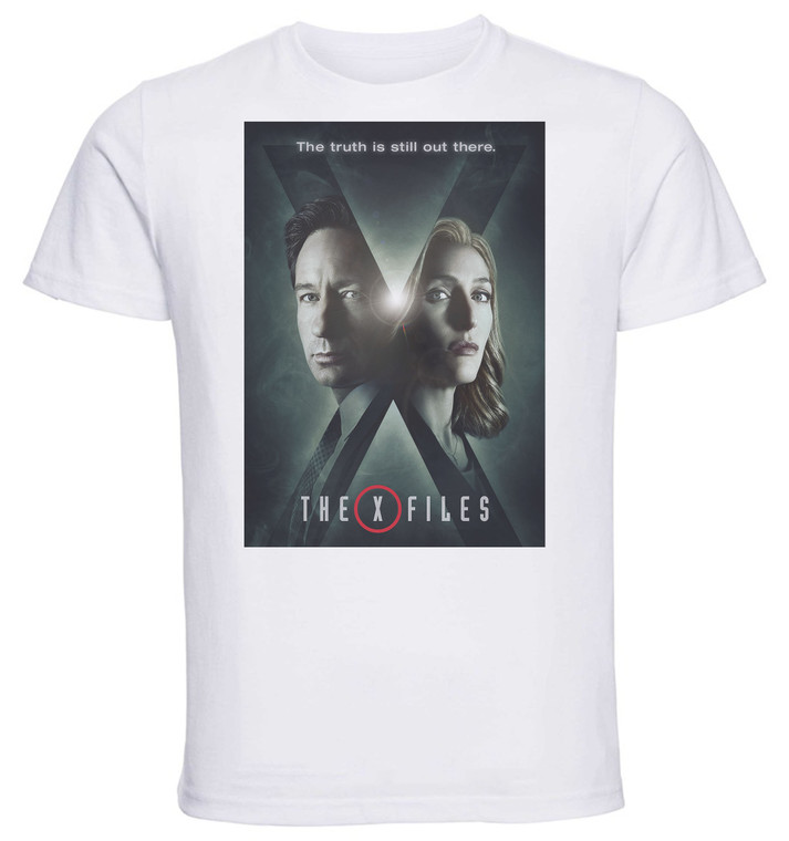 T-Shirt Unisex - White - SA0074 - Playbill - TV Series The X Files - Variant 01