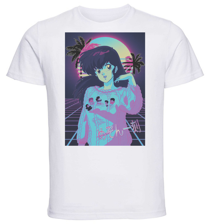 T-Shirt Unisex - White - Vaporwave 80s Style - Cara Dolce Kyoko - Maison Ikkoku - Kyoko