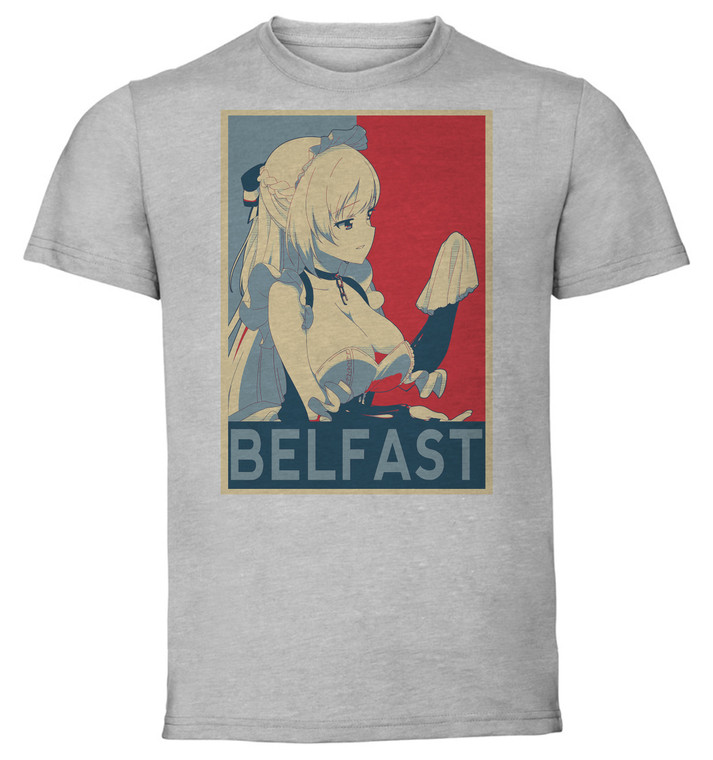 T-Shirt Unisex - Grey - Propaganda - Azur Lane Anime Belfast