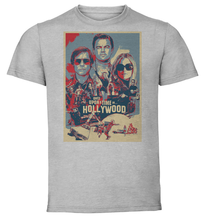 T-Shirt Unisex - Grey - Propaganda Full Once Upon a Time in Hollywood - Playbill Vintage