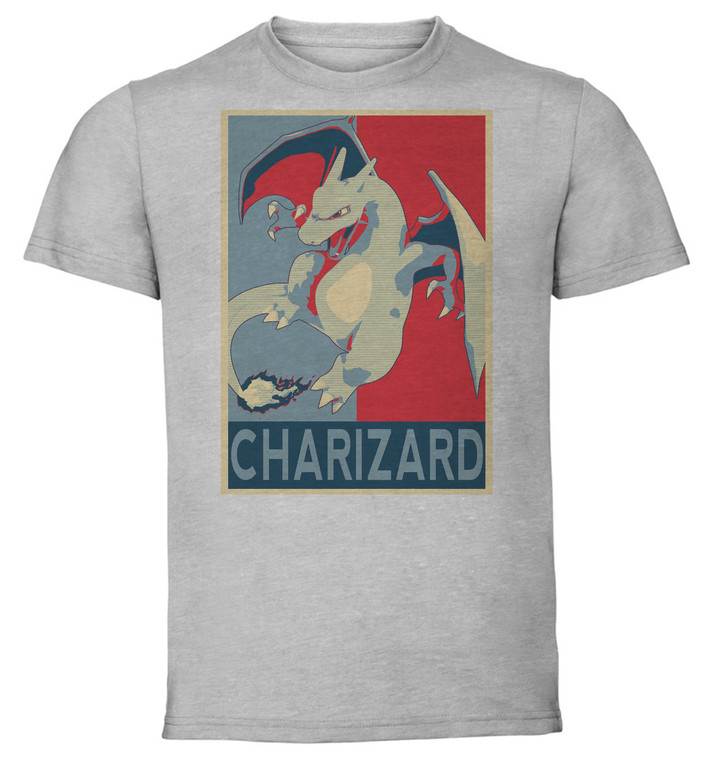 T-Shirt Unisex - Grey - Propaganda - Smash Bros Charizard