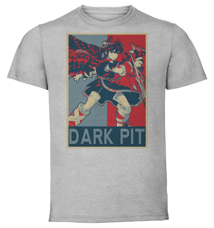 T-Shirt Unisex - Grey - Propaganda - Smash Bros - Dark Pit variant