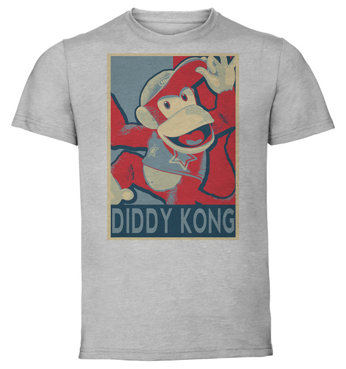 T-Shirt Unisex - Grey - Propaganda - Smash Bros - Diddy Kong variant