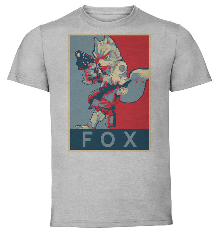 T-Shirt Unisex - Grey - Propaganda - Smash Bros - Fox Variant
