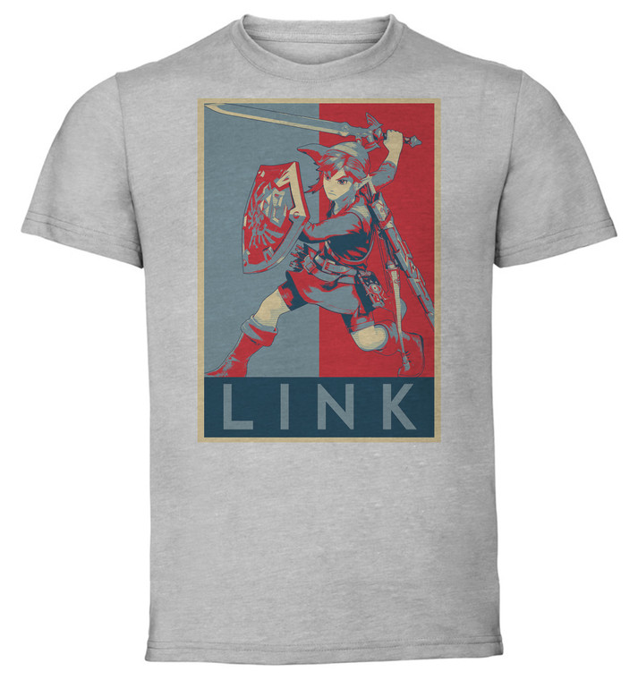 T-Shirt Unisex - Grey - Propaganda - Smash Bros - Link variant 2