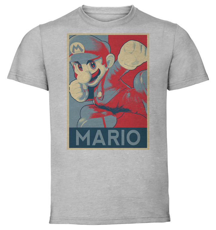 T-Shirt Unisex - Grey - Propaganda - Smash Bros Mario