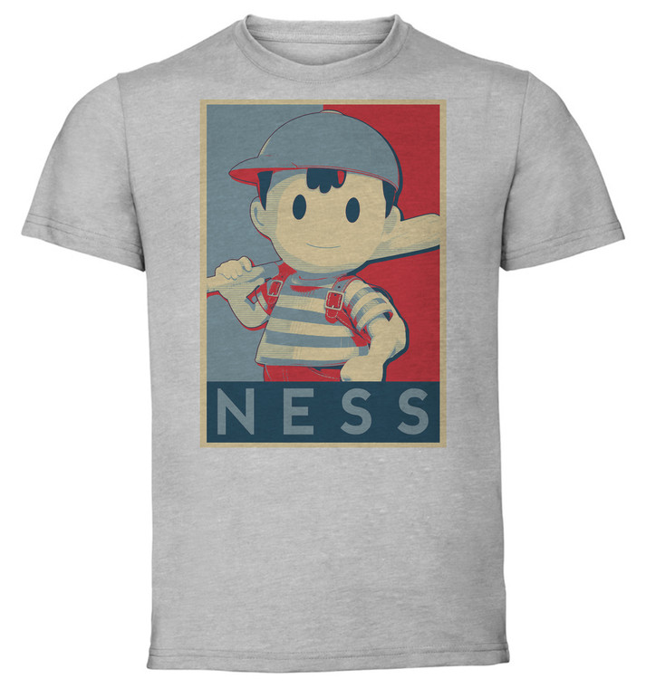 T-Shirt Unisex - Grey - Propaganda - Smash Bros - Ness variant