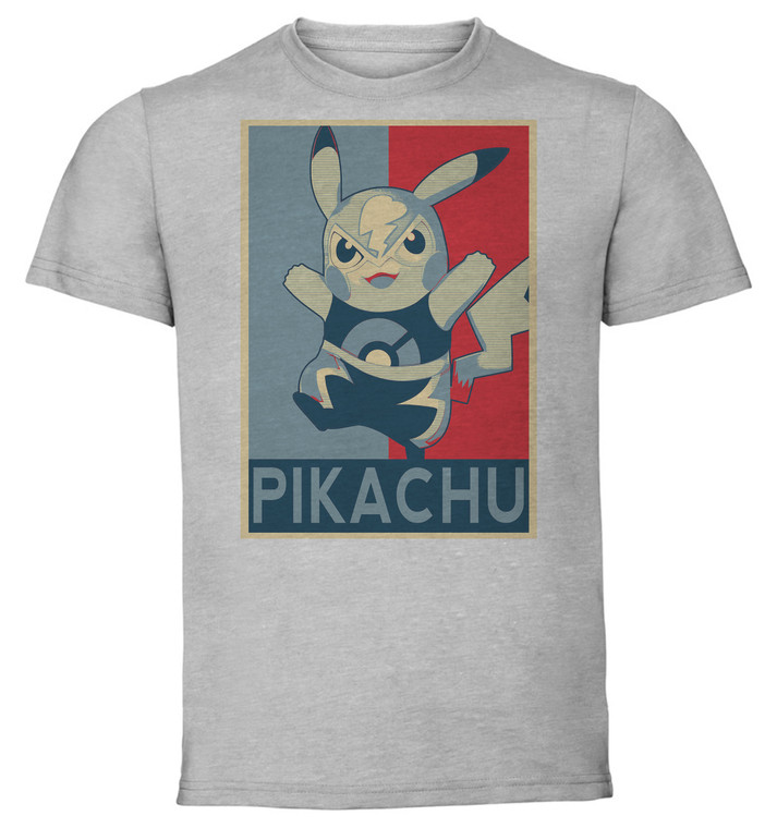 T-Shirt Unisex - Grey - Propaganda - Smash Bros - Pikachu variant