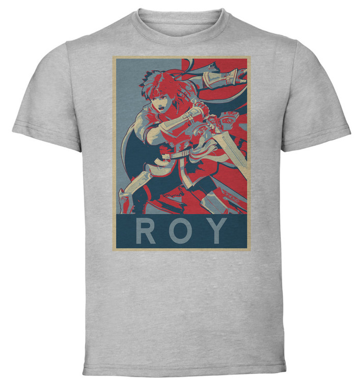 T-Shirt Unisex - Grey - Propaganda - Smash Bros - Roy variant