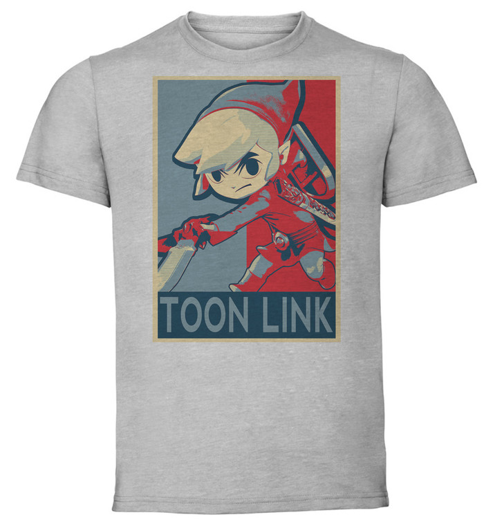 T-Shirt Unisex - Grey - Propaganda - Smash Bros - Toon Link variant 2