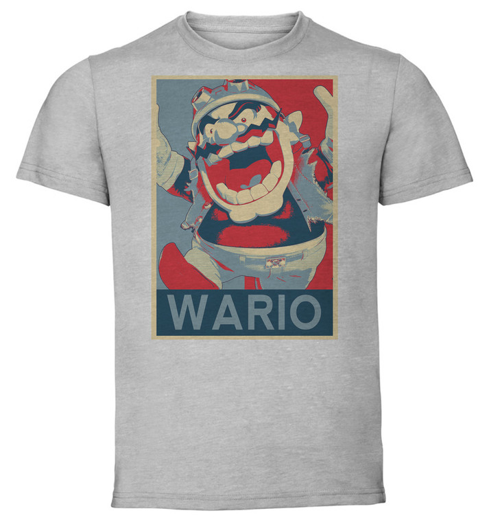 T-Shirt Unisex - Grey - Propaganda - Smash Bros - Wario variant