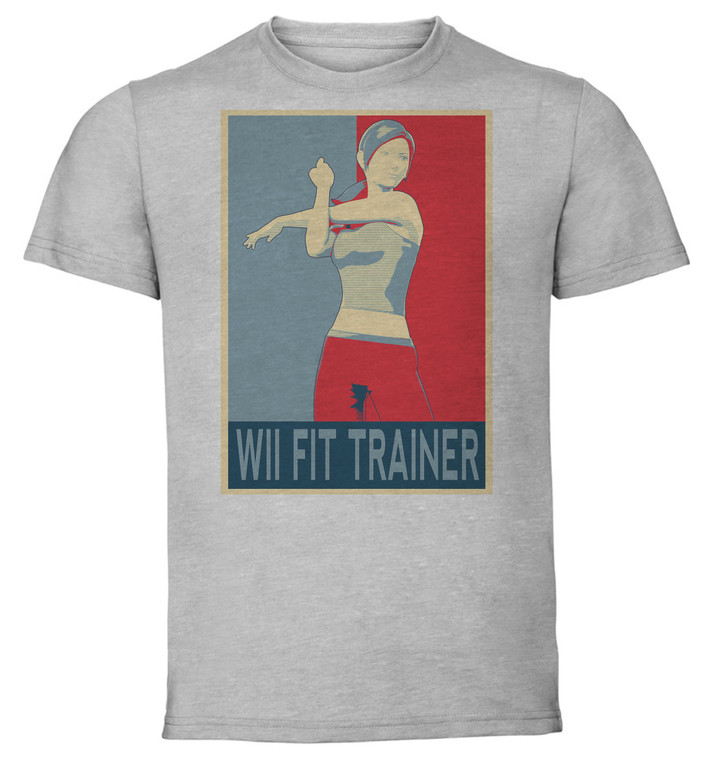 T-Shirt Unisex - Grey - Propaganda - Smash Bros - Wii Fit Trainer variant