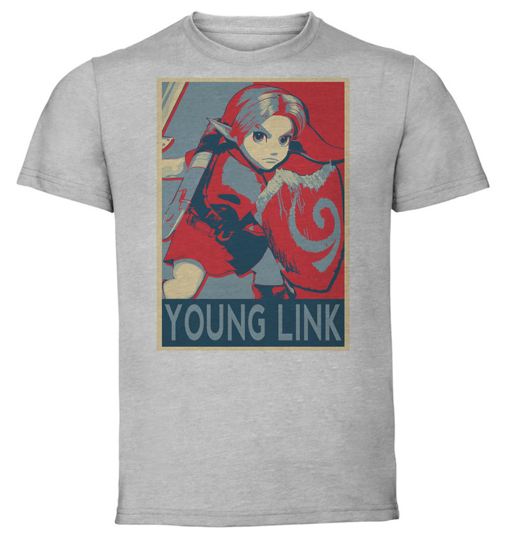 T-Shirt Unisex - Grey - Propaganda - Smash Bros - Young Link variant