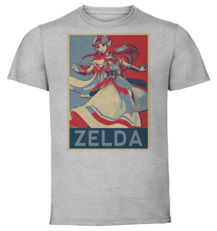 T-Shirt Unisex - Grey - Propaganda - Smash Bros - Zelda variant