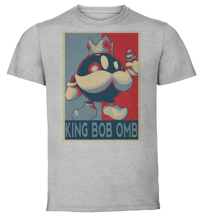 T-Shirt Unisex - Grey - Propaganda - Super Mario - King Bob Omb