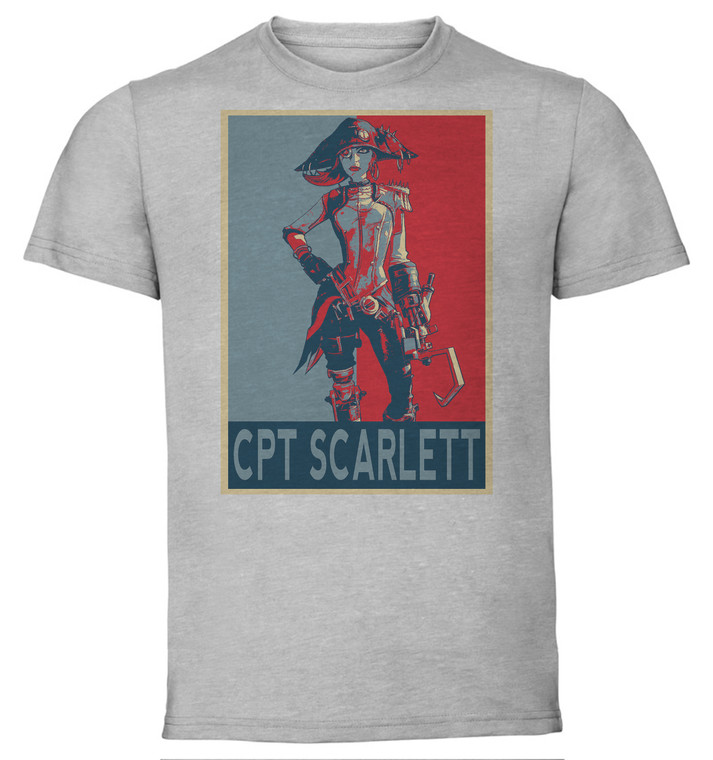 T-Shirt Unisex - Grey - Propaganda - Borderlands - Captain Scarlett