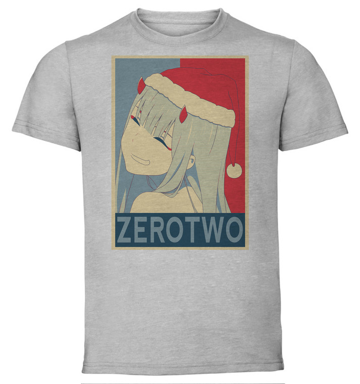 T-Shirt Unisex - Grey - Propaganda - Darling in the Franxx - Zerotwo variant 5