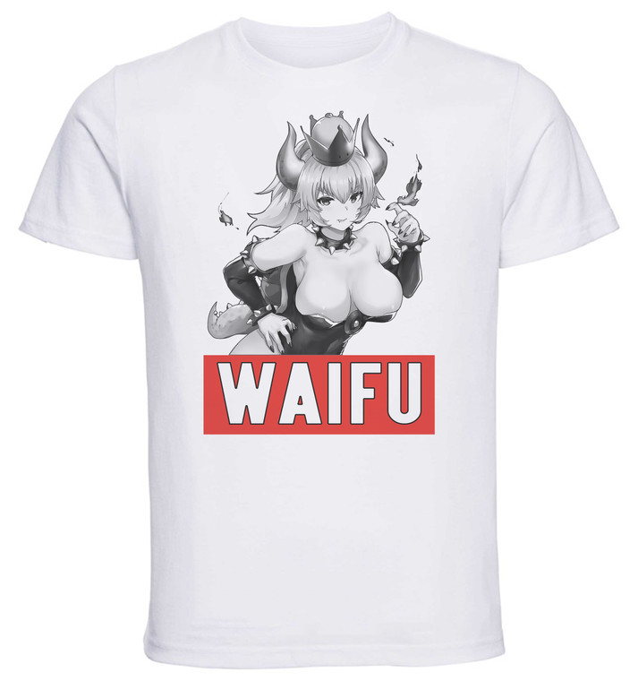 T-Shirt Unisex - White - Waifu - Super Mario - Bowsette Variant