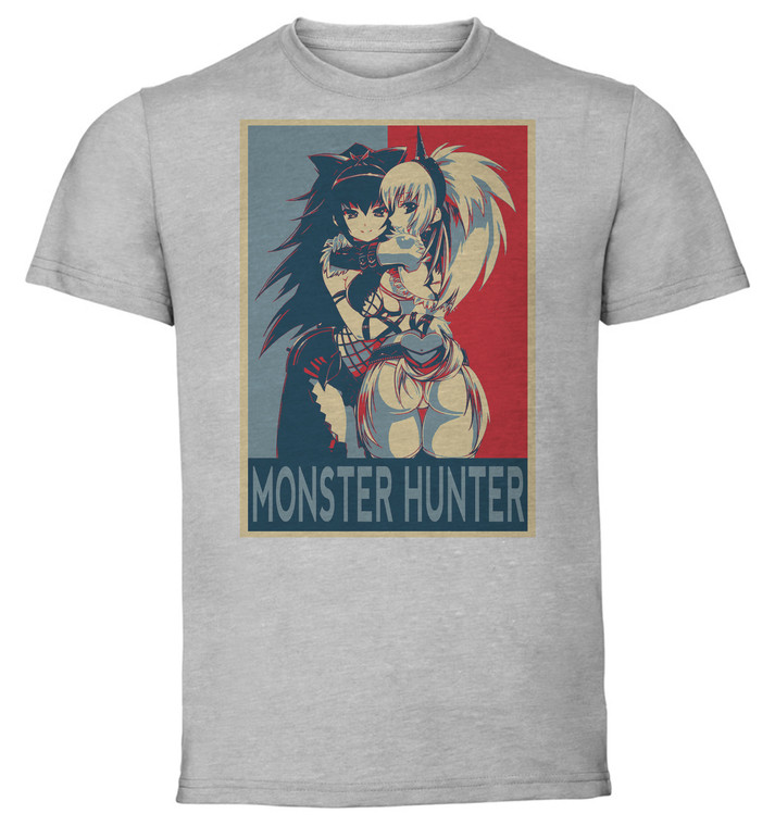 T-Shirt Unisex - Grey - Propaganda - Monster Hunter Kirin & Nargacuga