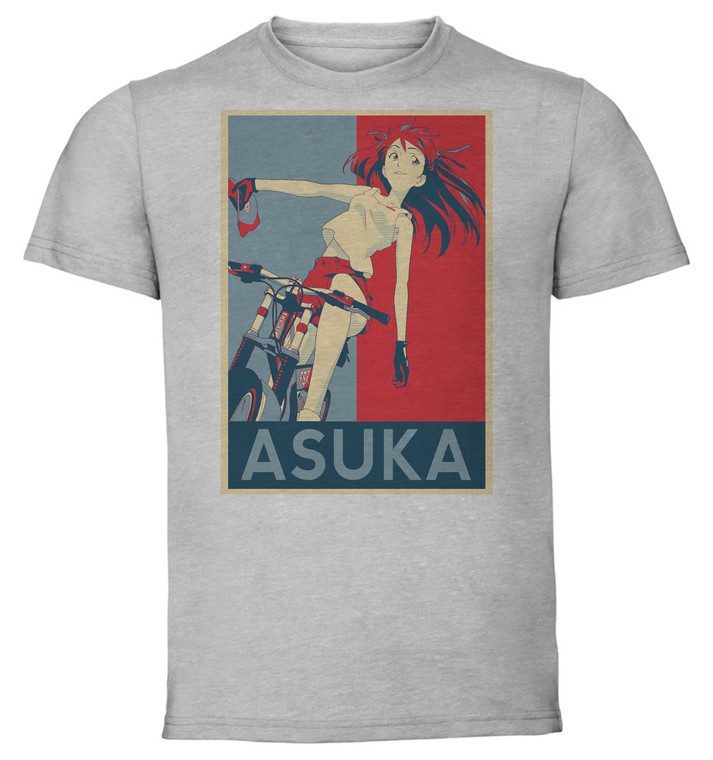 T-Shirt Unisex - Grey - Propaganda - Neon Genesis Evangelion - Asuka Variant 3