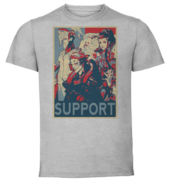 T-Shirt Unisex - Grey - Propaganda - Overwatch Support