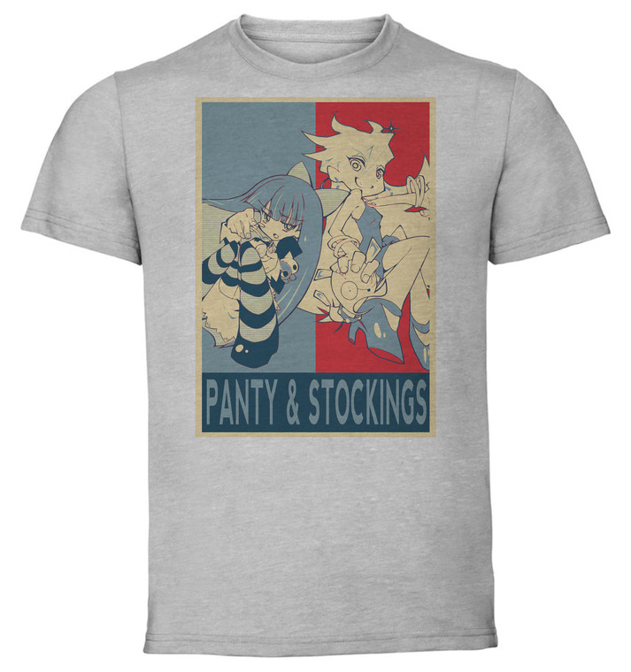T-Shirt Unisex - Grey - Propaganda - Panty & Stockings Characters Variant 2