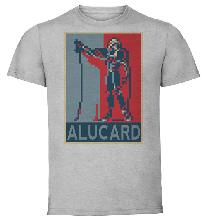 T-Shirt Unisex - Grey - Propaganda - Pixel Art Castlevania - Alucard